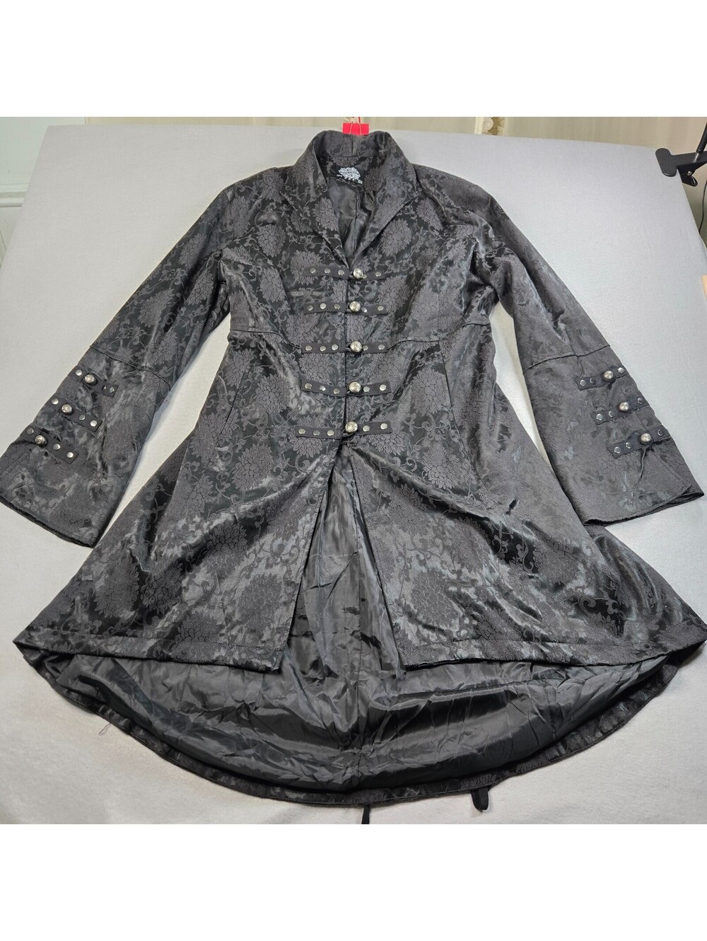 Hearts & Roses Gothic Brocade Coat 16 Victorian Steampunk Corset Lace Jacket